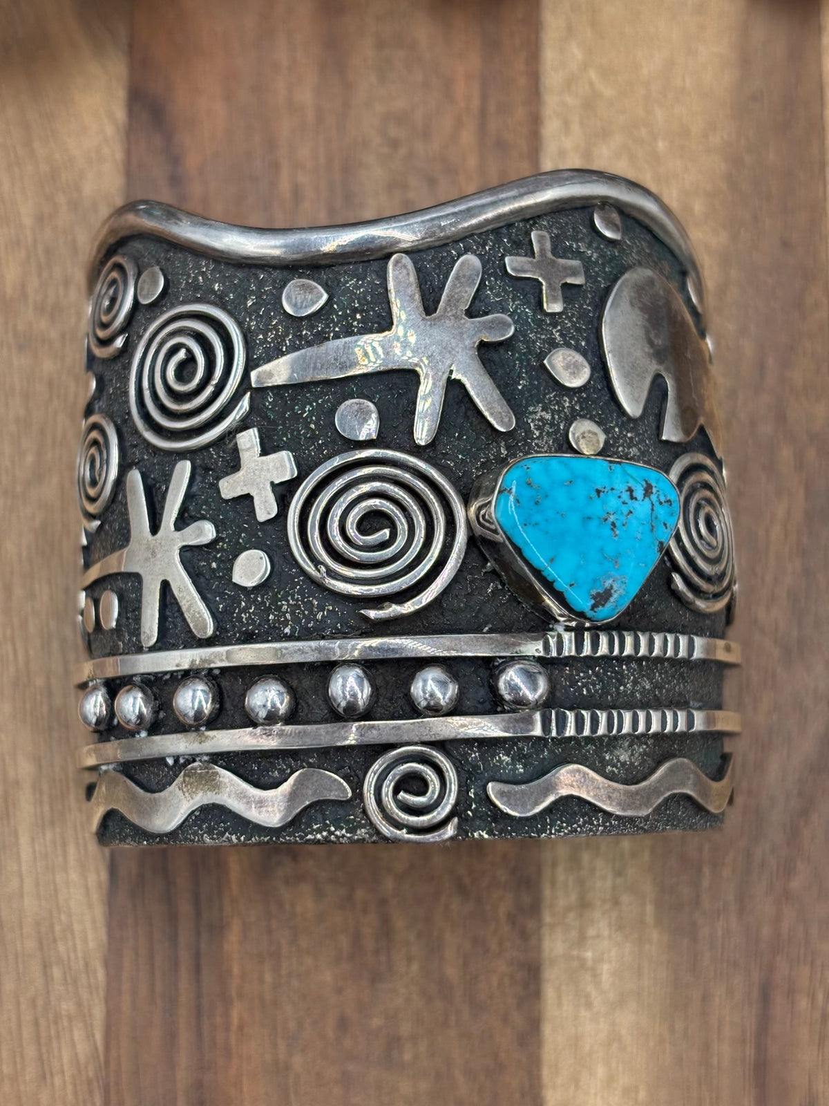 Turquoise #1022-33 Cuff by Alex Sanchez, Navajo