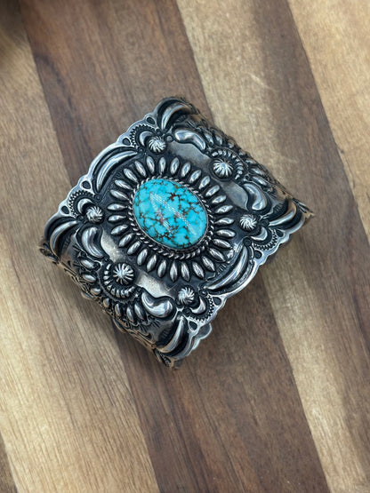 Turquoise #1022-32 Cuff by Darryl Becenti, Navajo