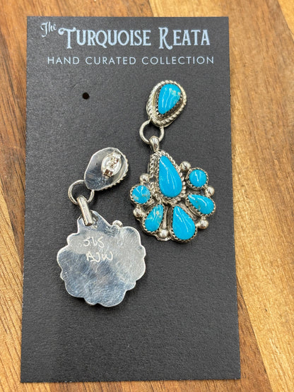Kingman Turquoise Earrings #1 by Alicia Wilson, Zuni