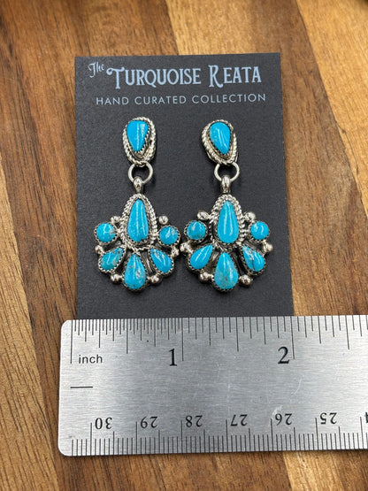 Kingman Turquoise Earrings #2 by Alicia Wilson, Zuni