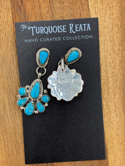 Kingman Turquoise Earrings #2 by Alicia Wilson, Zuni
