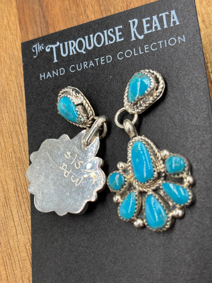 Kingman Turquoise Earrings #3 by Alicia Wilson, Zuni