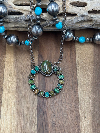 Royston #1022-30 Turquoise Necklace by E Vjylie, Navajo