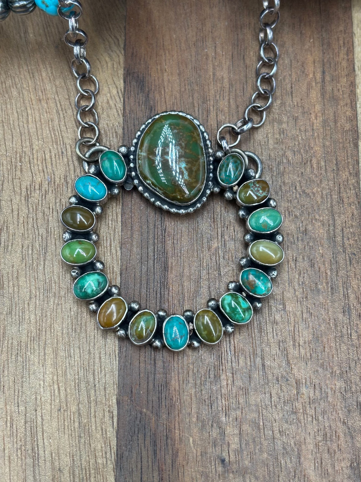 Royston #1022-30 Turquoise Necklace by E Vjylie, Navajo