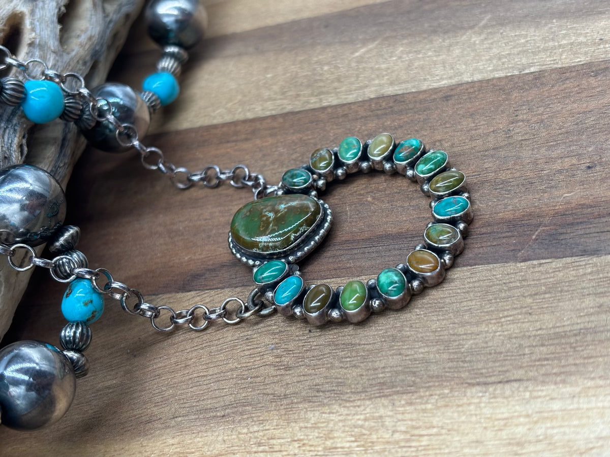 Royston #1022-30 Turquoise Necklace by E Vjylie, Navajo