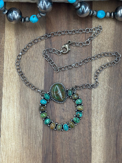 Royston #1022-30 Turquoise Necklace by E Vjylie, Navajo