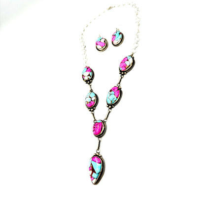 Cotton Candy Set 22" necklace and earrings