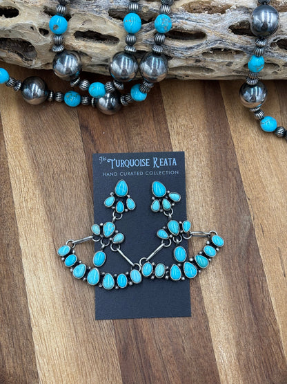 Turquoise Chandelier Earrings by Sheila, Navajo