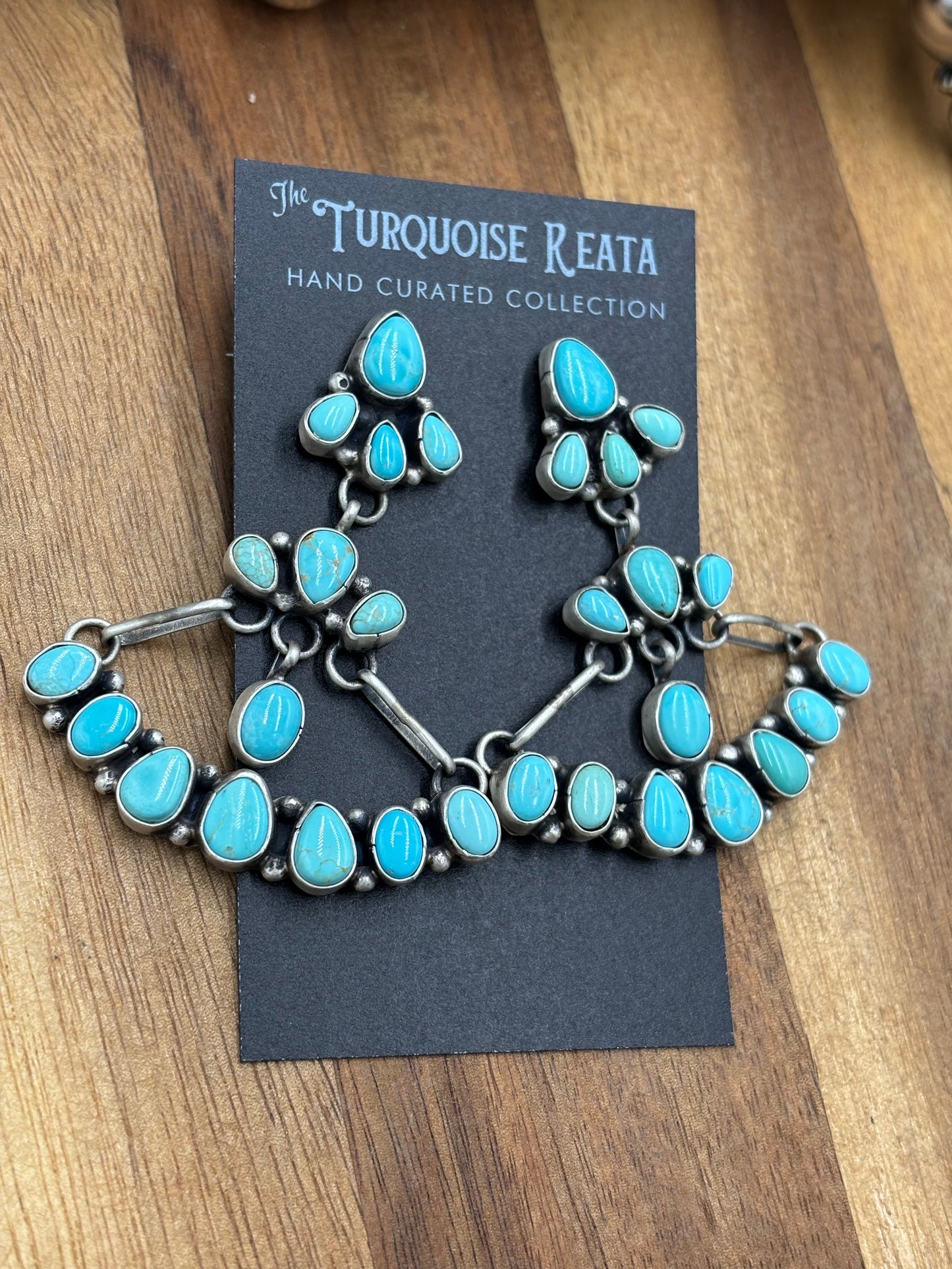 Turquoise Chandelier Earrings by Sheila, Navajo