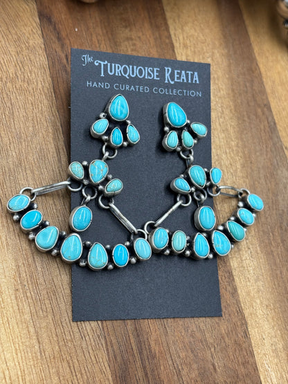 Turquoise Chandelier Earrings by Sheila, Navajo