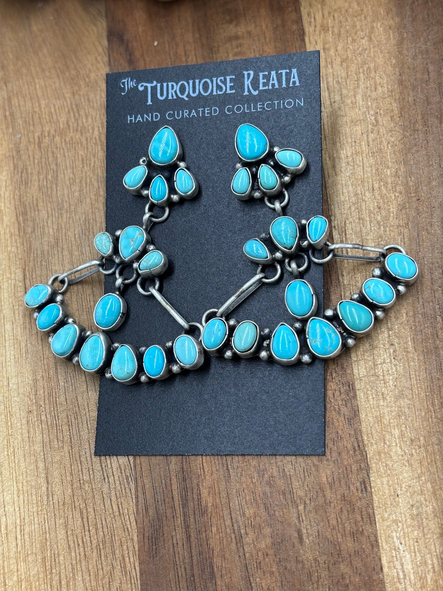 Turquoise Chandelier Earrings by Sheila, Navajo