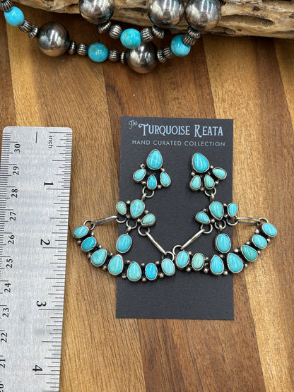 Turquoise Chandelier Earrings by Sheila, Navajo