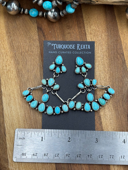 Turquoise Chandelier Earrings by Sheila, Navajo