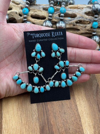 Turquoise Chandelier Earrings by Sheila, Navajo