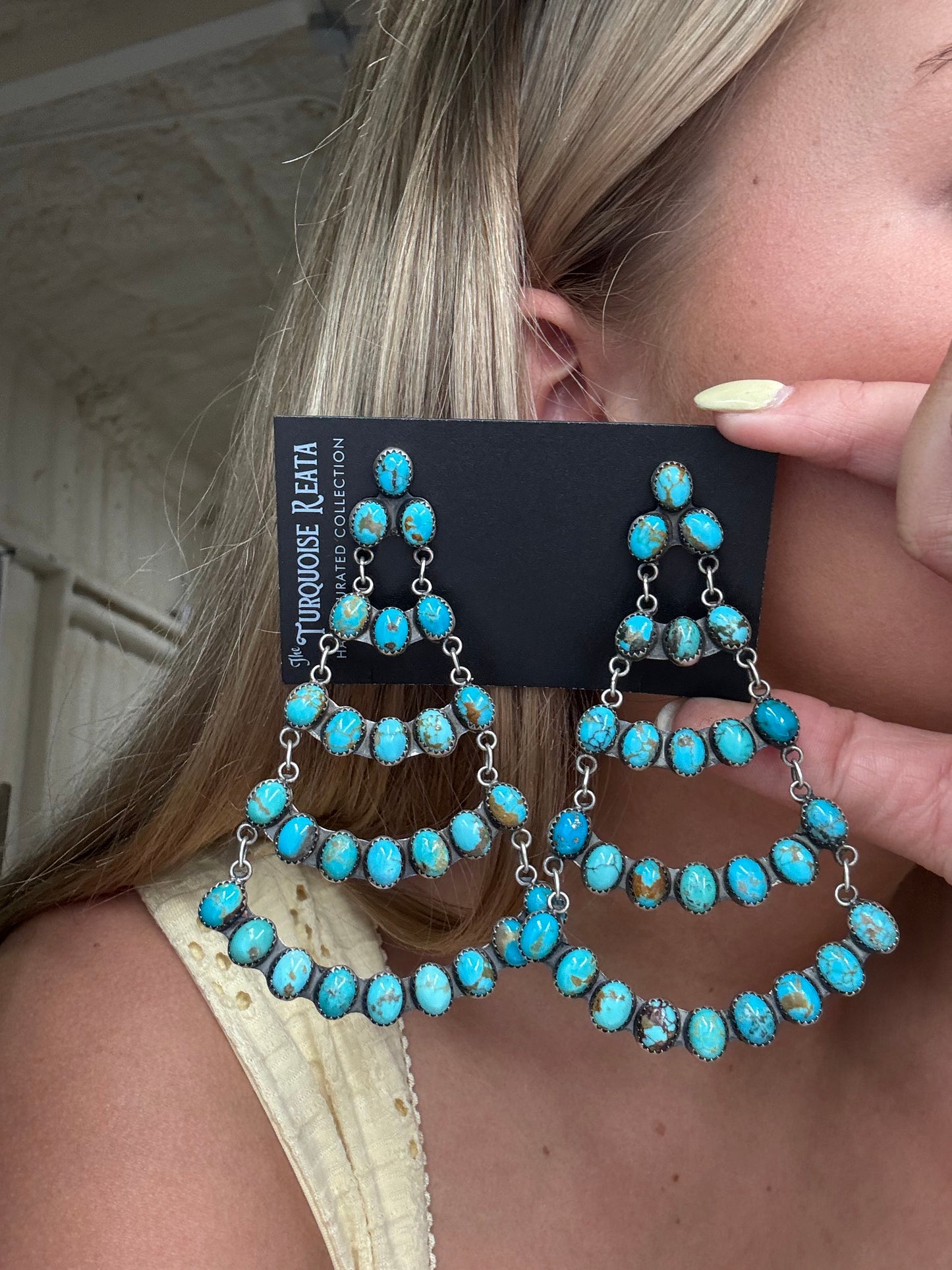 Turquoise Chandelier Earrings