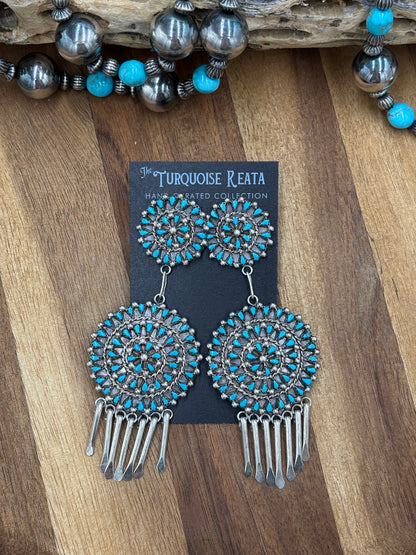 Turquoise Cluster Earrings