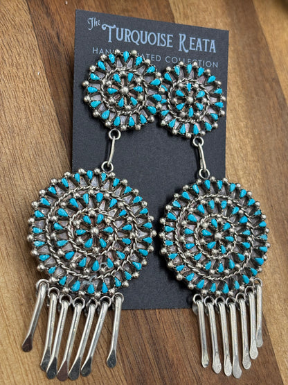 Turquoise Cluster Earrings