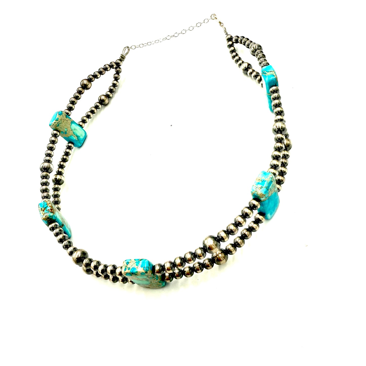 14" Variscite and Pearl Choker