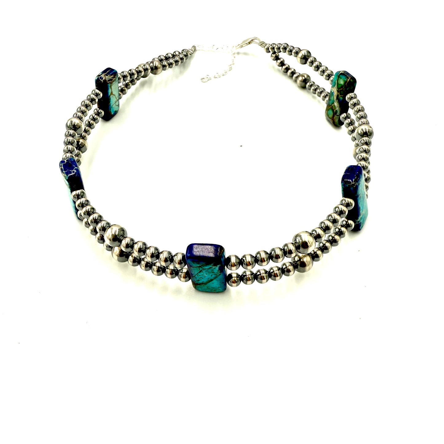 14" Variscite and Pearl Choker