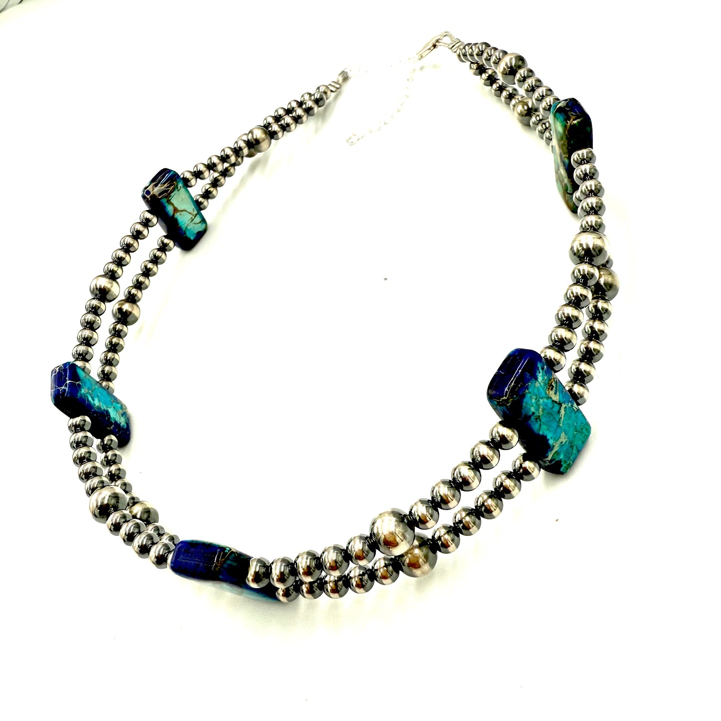 14" Variscite and Pearl Choker