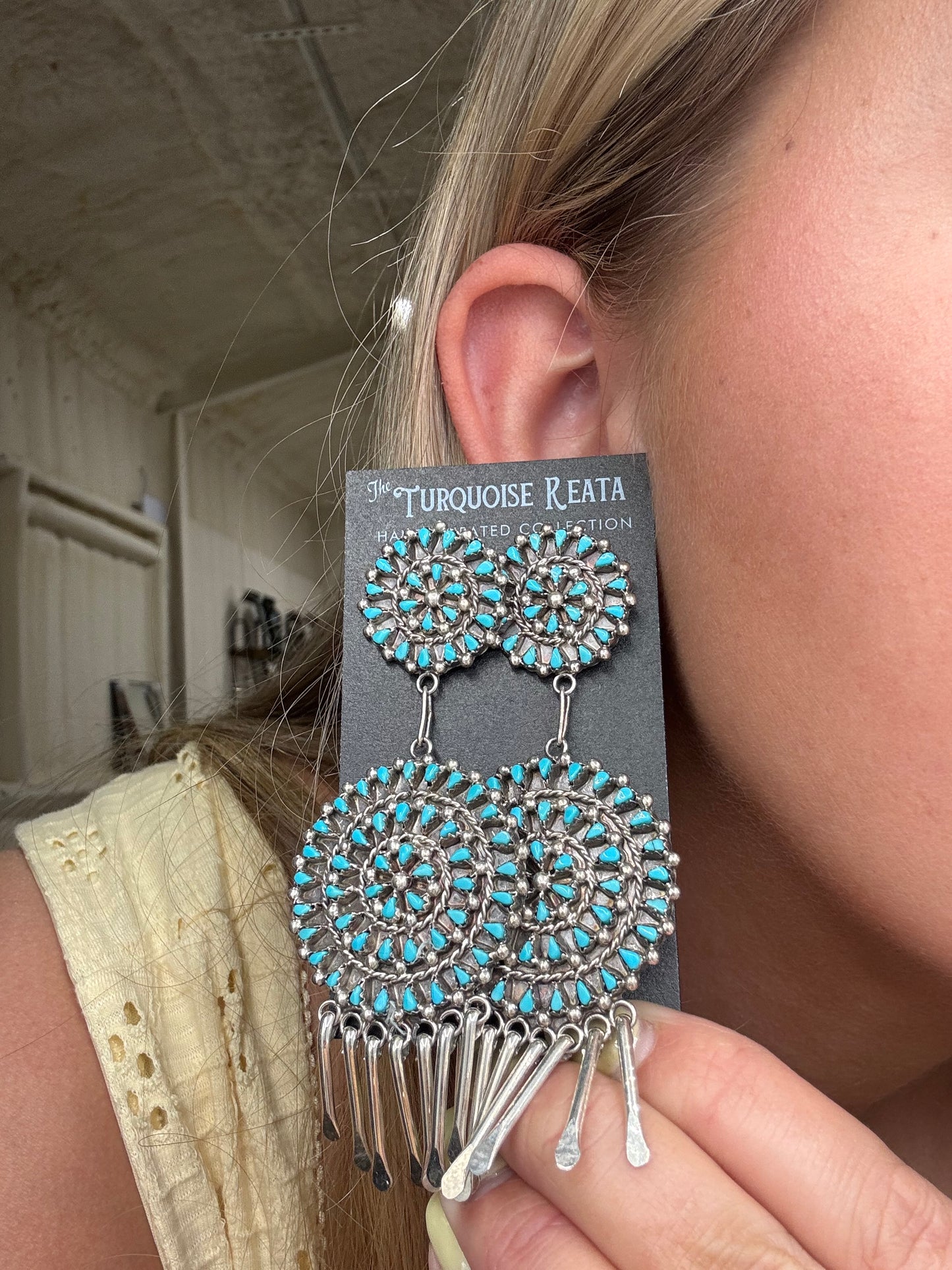 Turquoise Cluster Earrings
