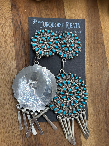 Turquoise Cluster Earrings