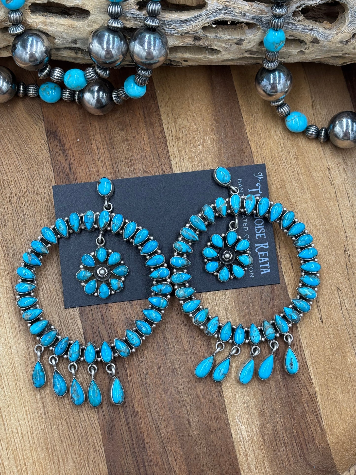 Turquoise Fancy Stud Circle Earrings