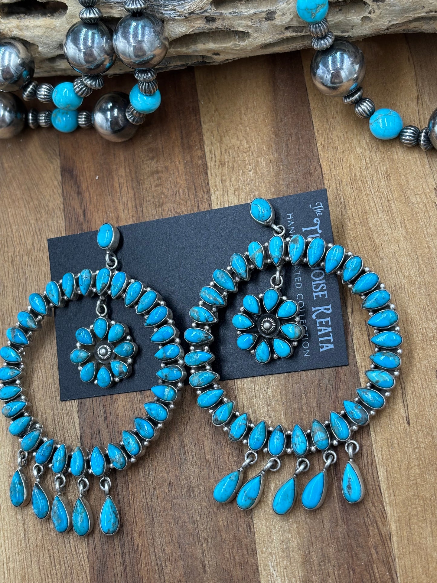 Turquoise Fancy Stud Circle Earrings