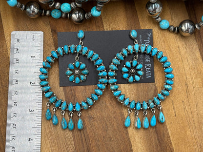 Turquoise Fancy Stud Circle Earrings