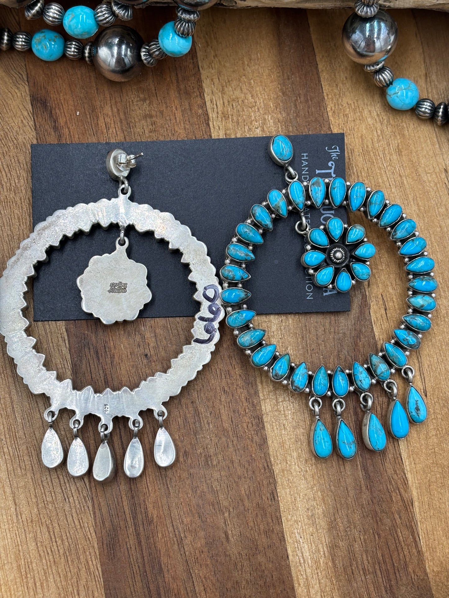 Turquoise Fancy Stud Circle Earrings