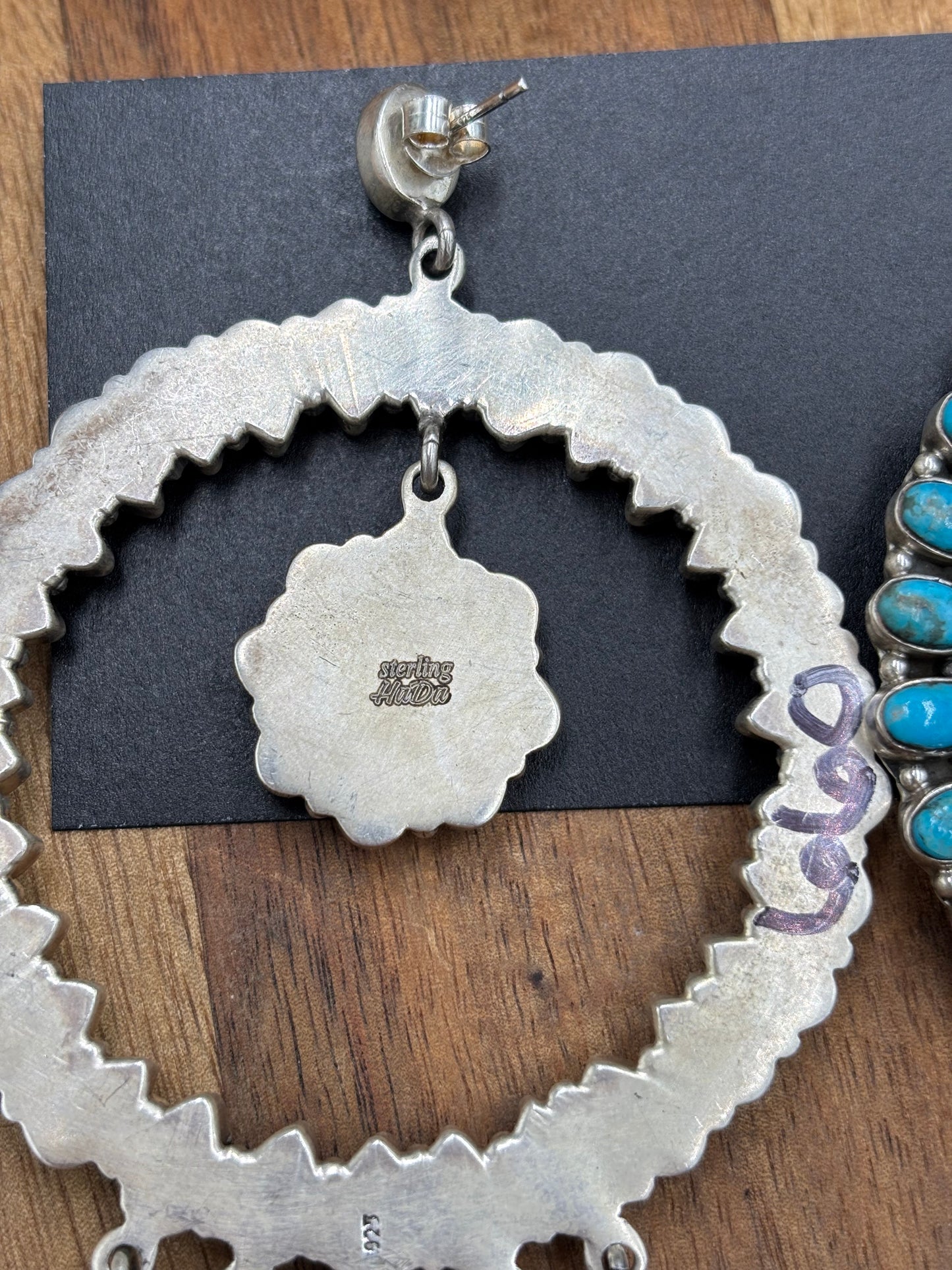 Turquoise Fancy Stud Circle Earrings