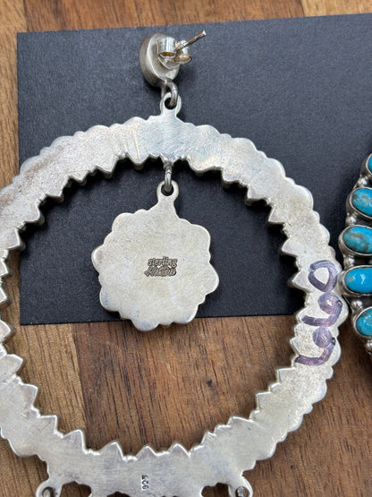 Turquoise Fancy Stud Circle Earrings