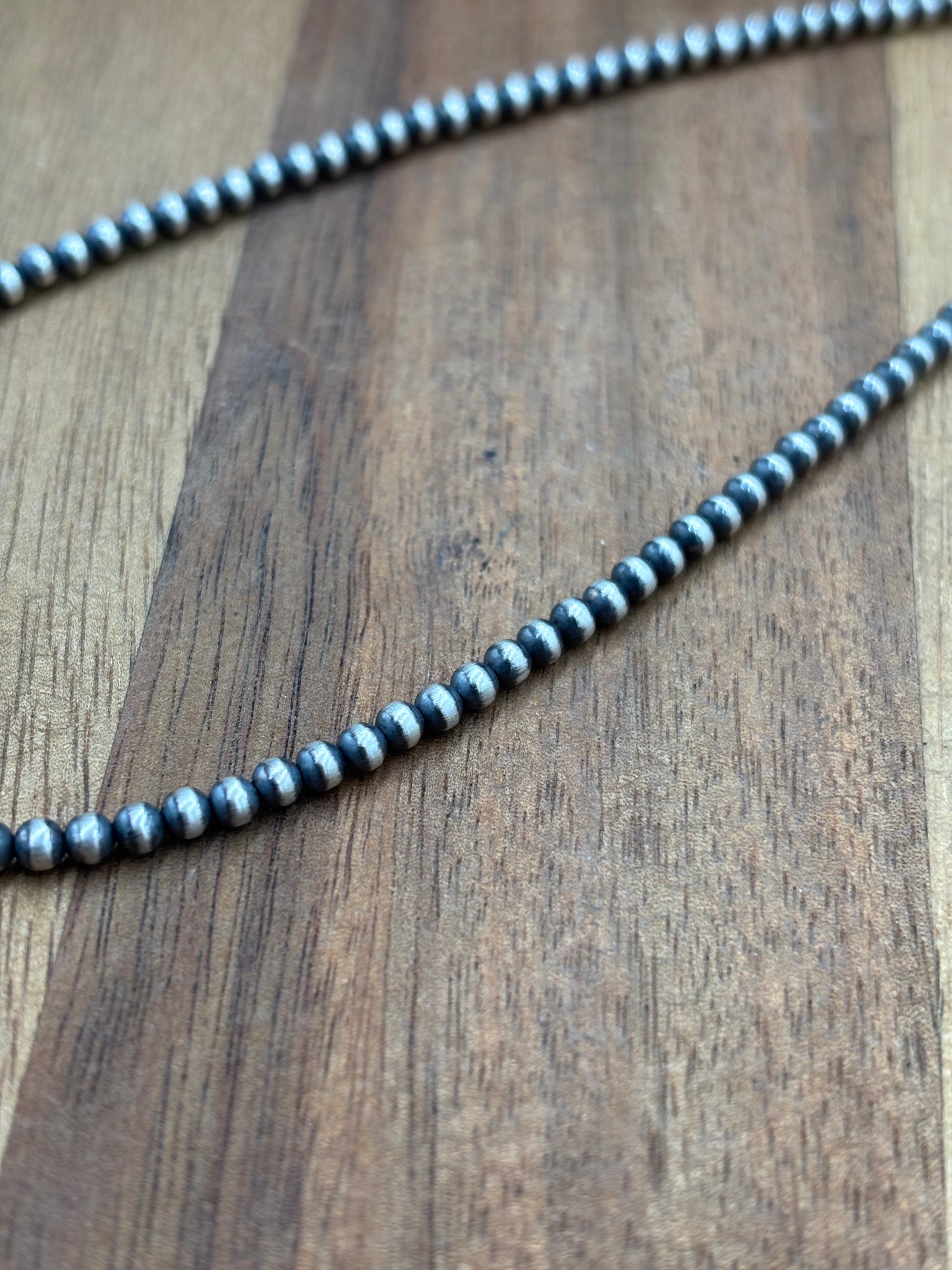 3mm 14" Sterling Silver Pearl Necklace