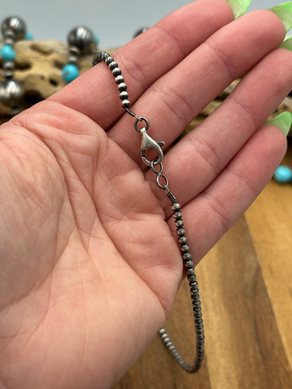 3mm 14" Sterling Silver Pearl Necklace