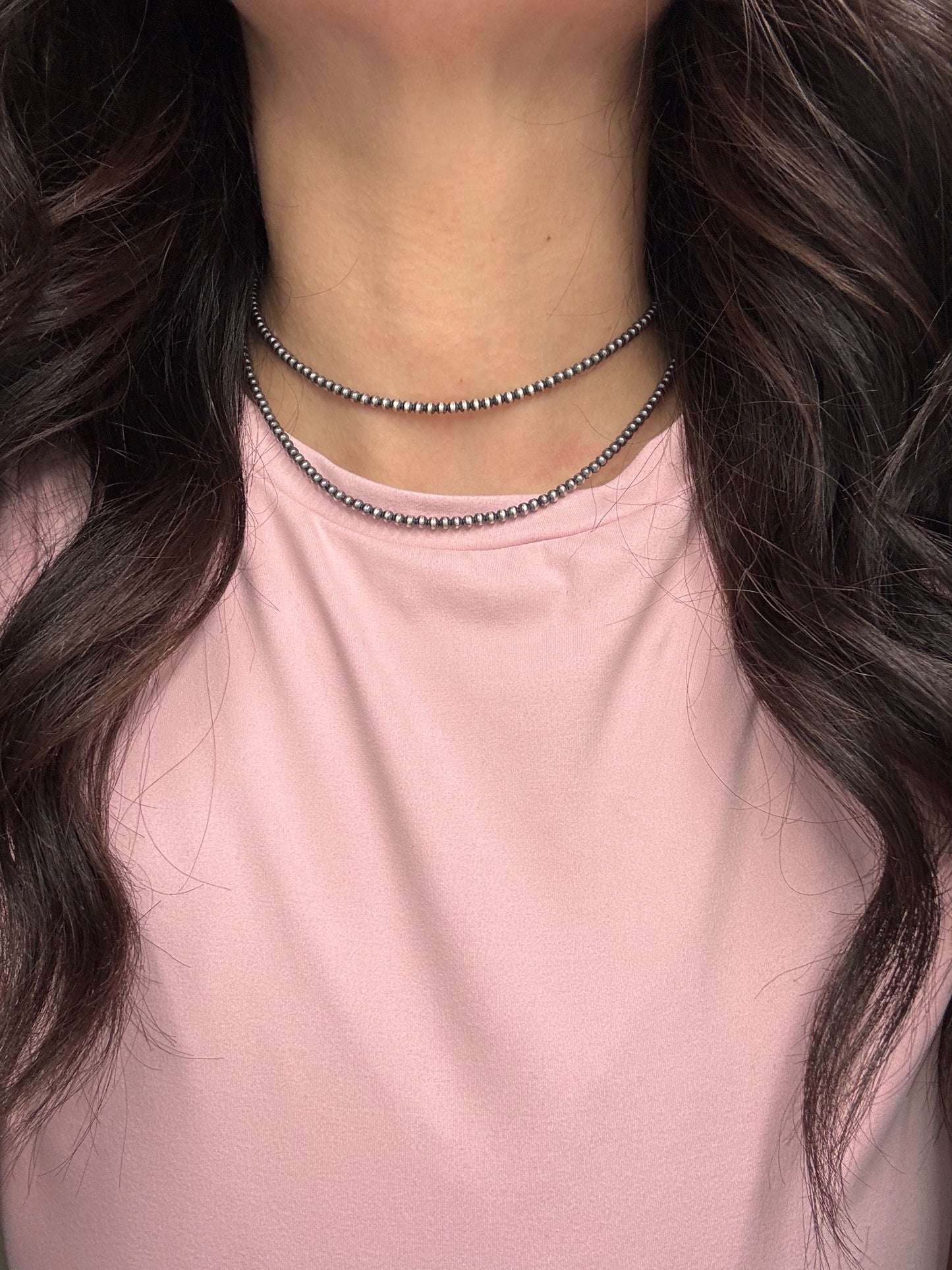 3mm 16" Sterling Silver Pearl Necklace