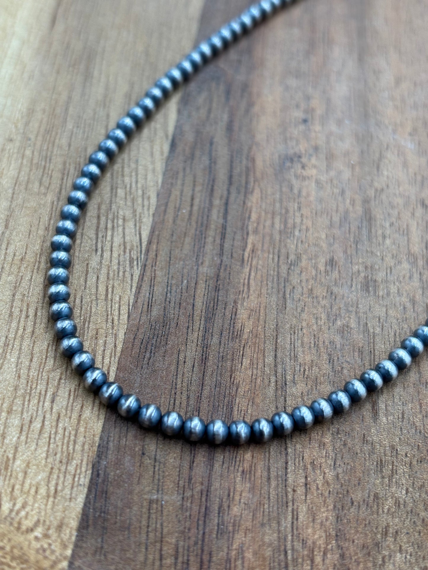 3mm 16" Sterling Silver Pearl Necklace