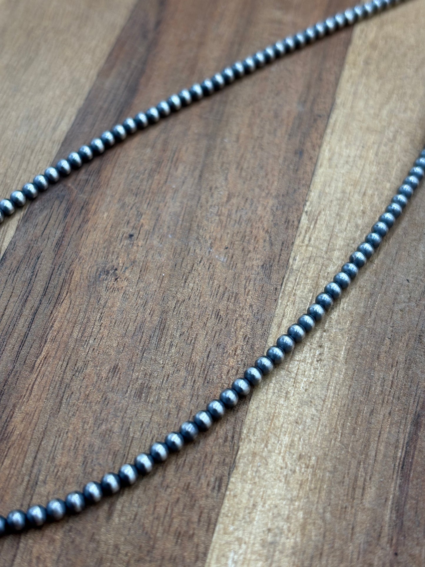 3mm 16" Sterling Silver Pearl Necklace