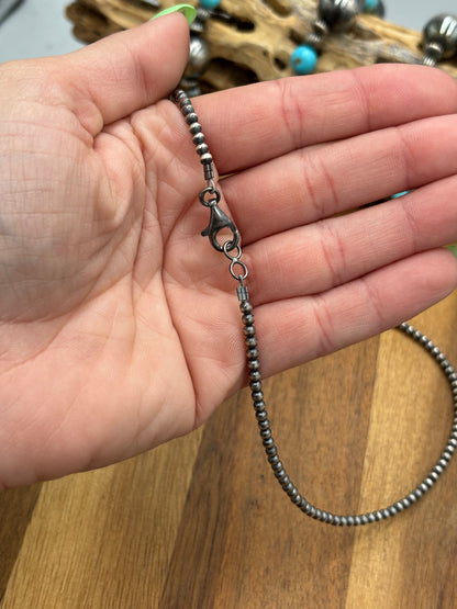 3mm 16" Sterling Silver Pearl Necklace
