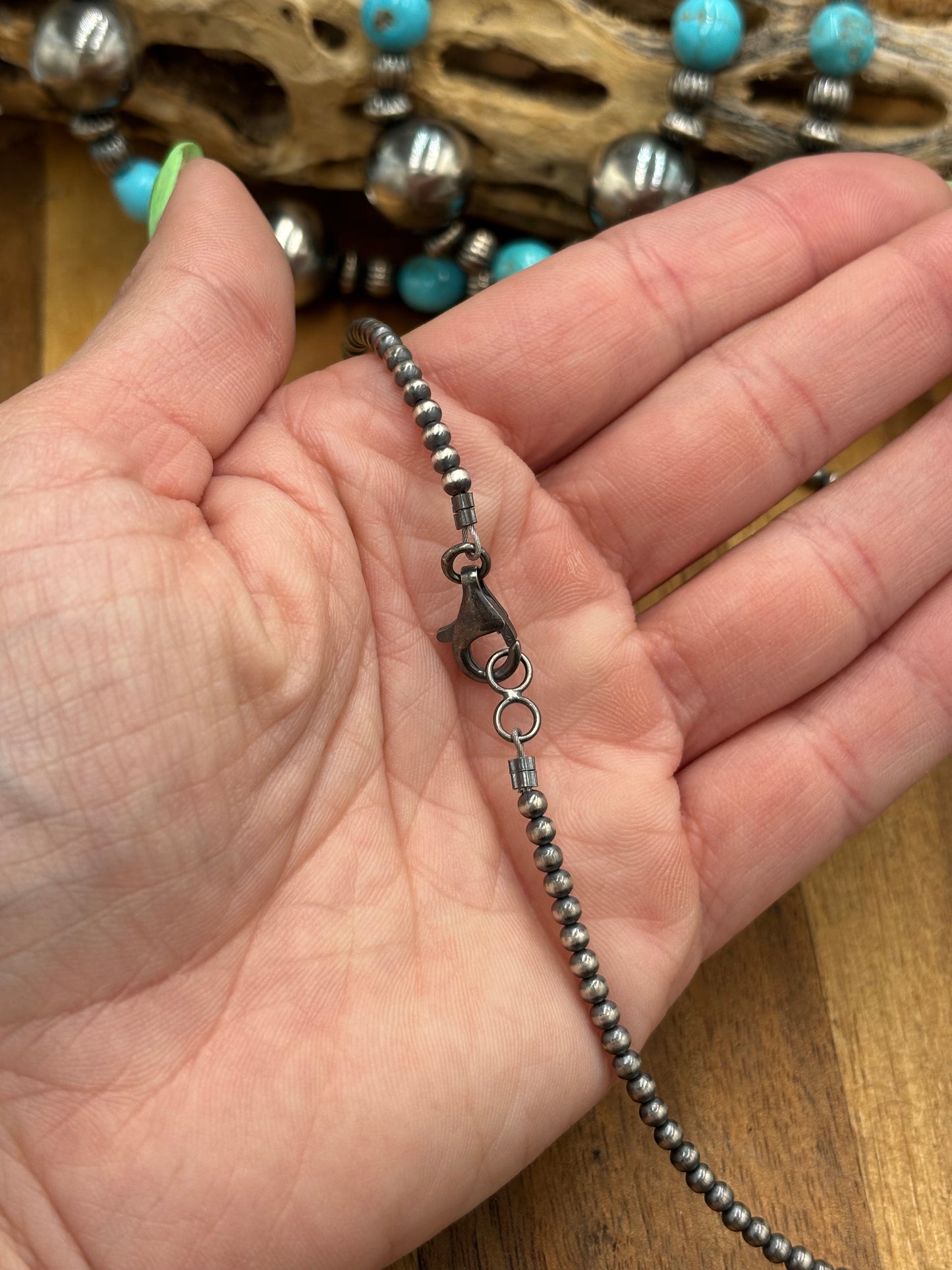 3mm 16" Sterling Silver Pearl Necklace