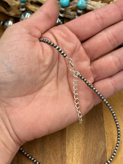 3mm 14" + 2" Extender Sterling Silver Pearl Necklace
