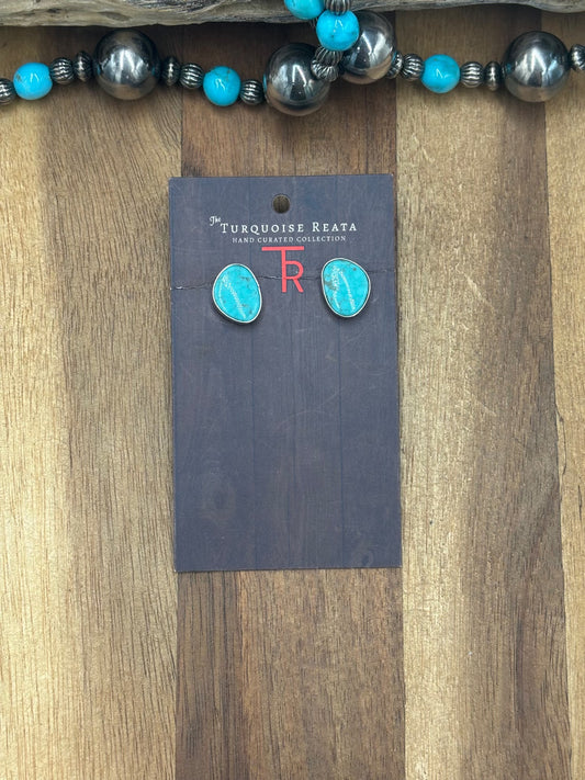 Turquoise #1022-17 Earrings by WN, Navajo