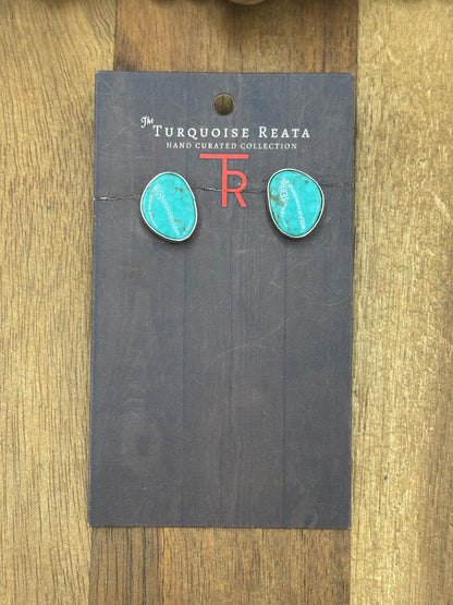Turquoise #1022-17 Earrings by WN, Navajo