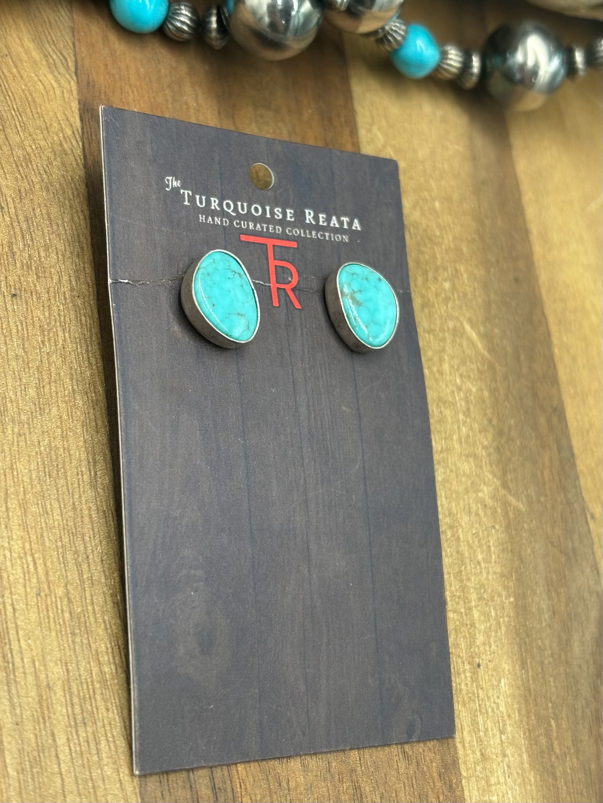 Turquoise #1022-17 Earrings by WN, Navajo