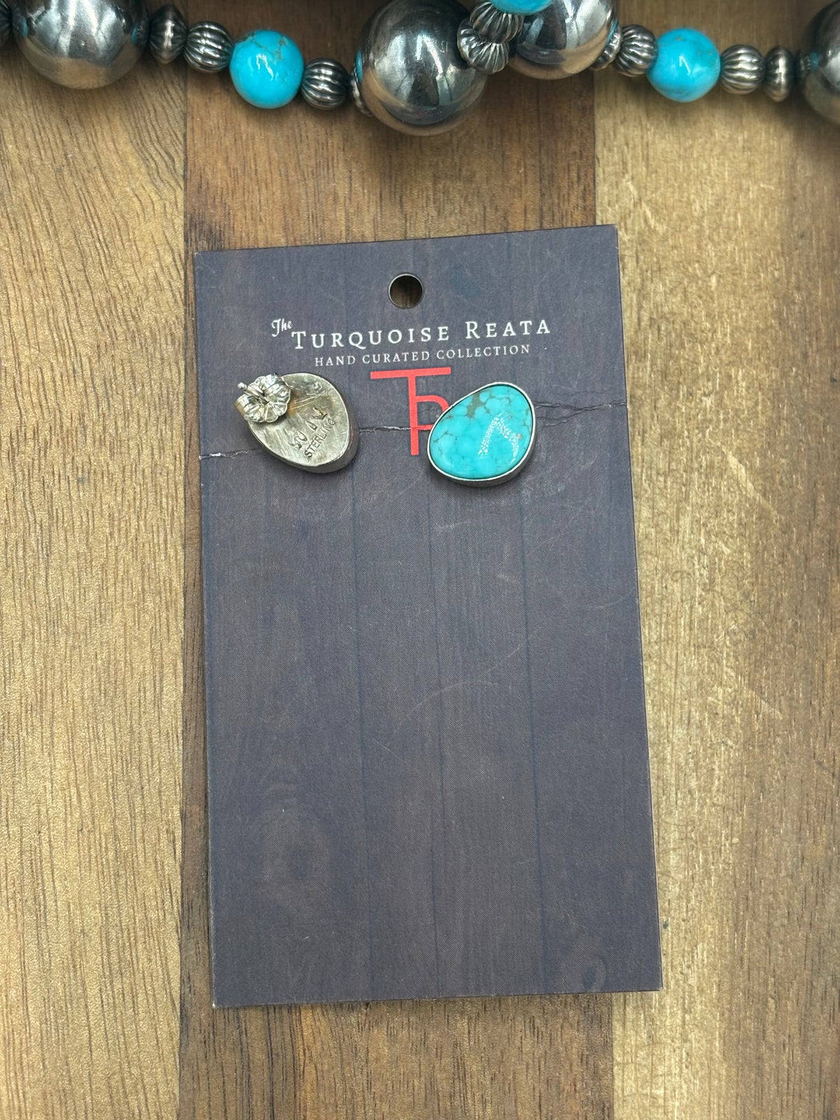Turquoise #1022-17 Earrings by WN, Navajo