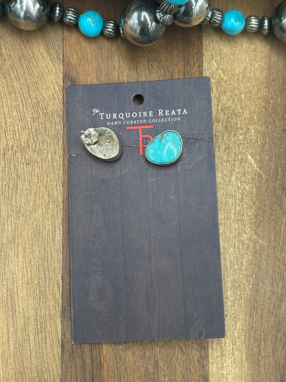 Turquoise #1022-17 Earrings by WN, Navajo