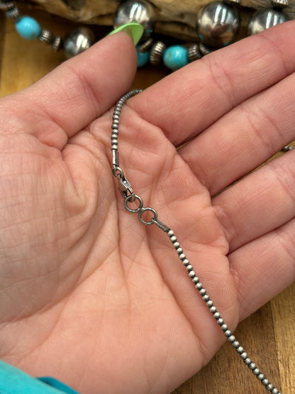 2mm 16" Sterling Silver Pearl Necklace
