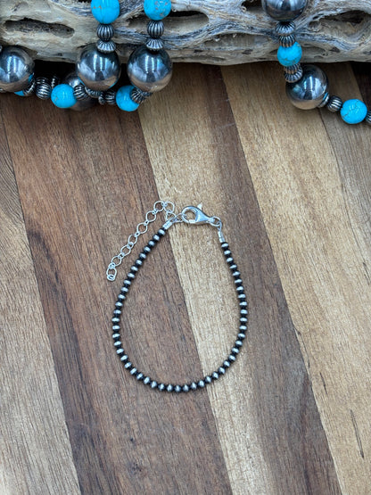 3mm Sterling Silver Pearl Bracelet