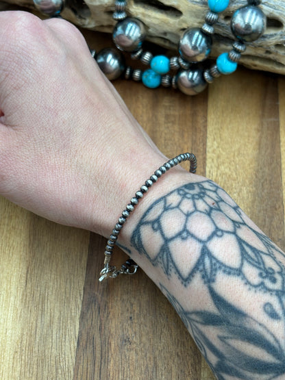 3mm Sterling Silver Pearl Bracelet