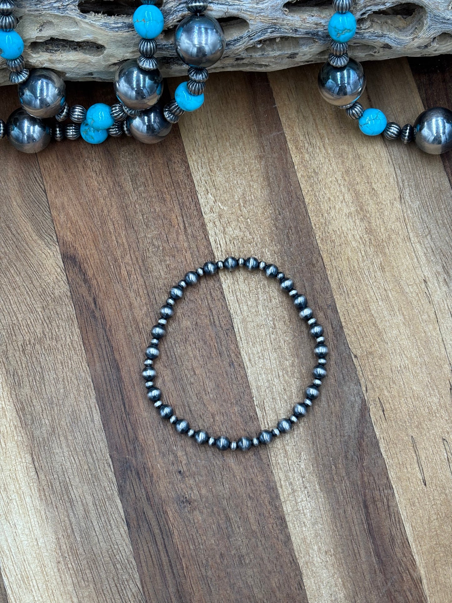 3-5mm Sterling Silver Pearl Stretchy Bracelet
