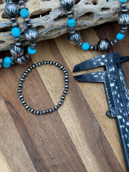 3-5mm Sterling Silver Pearl Stretchy Bracelet